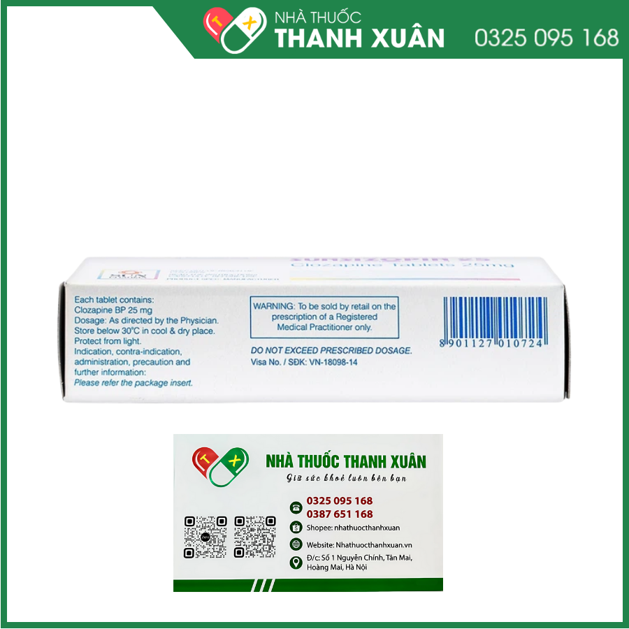 Sunsizopin 25 mg điều trị chứng tâm thần phân liệt